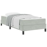 cama individual  cama para adulto  cama tipo box spring con colchon gris claro 80 x 220 cm tela