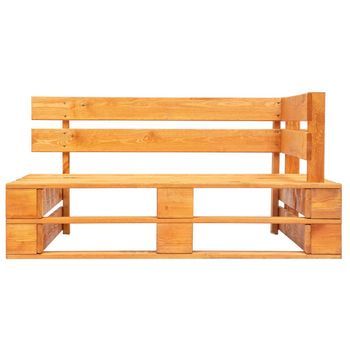 Banco Esquinero De Palés Para Jardín | Banco De Exterior | Silla De Jardín Madera Marrón Miel
