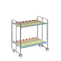 carrito auxiliar plegable bauhaus con ruedas r armazon metalico gris 2 niveles 4 posiciones ajustables82