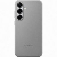 samsung funda de cuero vegano gris para galaxy s25 plus