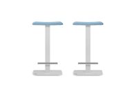 pack 2 taburetes 63 cm  asiento azul estructura blanco