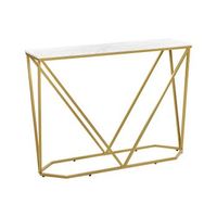 consola blanco dorado 100 x 30 cm mdf efecto marmol dormitorio recibidor hazen