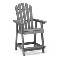 costway silla de patio de hdpe con reposabrazos reposapies silla alta adirondack taburete de bar alta para jardin piscina 70 x 85 x 119 cm