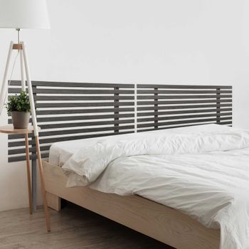 Dhome Cabecero De Madera Reciclada Dm Para Camas De 160 Estilo Japones Con Patas Dual Dividido En 2 Piezas Cama Palet Herrajes Incluidos (160cm Dual, Ceniza Madera)