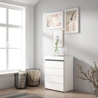 comoda efecto madera blanco y negro 57x35x75cm