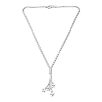 Exclusivo cadena de plata con colgantes de estrellas