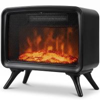 homcom chimenea electrica 8001600w con calefaccion base desmontable termostato ajustable efecto de llama 3d