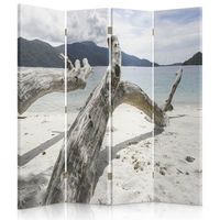 biombo white sand - separador de ambientes  cm 145x180 4 paneles