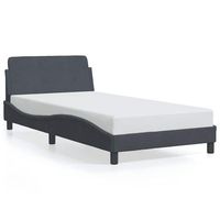 estructura de cama dover terciopelo gris oscuro 100x200cm vidaxl