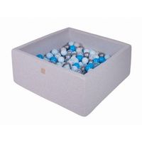 meowbaby piscina de bolas cuadrada seca para ninos gris oscuro  azultransparenteplata 200 pcs 90x90x40cm