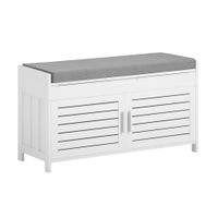 banco zapatero con 2 puertas madera blanco