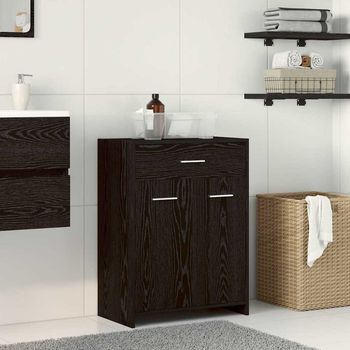 Vidaxl Gabinete De Baño Roble Negro 60 X 33 X 80 Cm