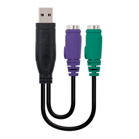 cable nc conv ps2 a usb 2xps2 a-m 15cm