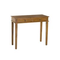 escritorio con 2 cajones de madera de teca marron de 89x40x78 cm