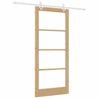 Puerta Corredera Natural 93 X 211 Cm Vidaxl