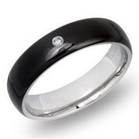 anillo de titanio negro con diamante 002 ct