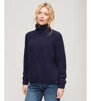 superdry para mujer w6110397a jersey holgado de punto con cuello vuelto marino m casual acrilico manga larga