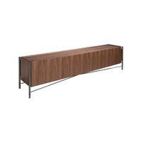 mueble tv nogal y acero oscurecido