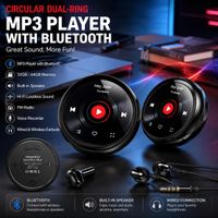 reproductor de mp3 de alta fidelidad y sin perdida de calidad 1536 kbps con bluetooth 53 ideal para estudiantes con diseno retro de vinilo funcion de grabacion de voz 32 gb 64 gb y correa para