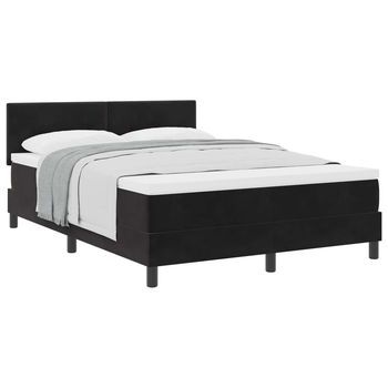 Cama Tipo Box Spring Con Cabecera Negro 140 X 200 Cm Terciopelo Vidaxl