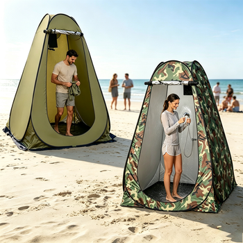 Tienda de campaña portátil para exteriores, cuarto de ducha, baño y vestidor, refugio de pesca con aislamiento térmico, tienda de campaña impermeable y resistente al viento para camping, playa y