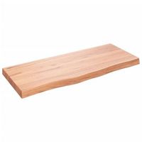 tablero mesa madera roble tratada marron claro 100x40x2-6 cm vidaxl