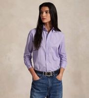 polo ralph lauren para mujer 211941509003 camisa de algodon elastico fil-a-fil lila 38 casual manga larga