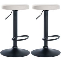 set de 2 taburetes de bar ponte en polipiel simil cuero blanco 385x385x60 cm clp
