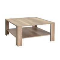 mesa de centro con 1 estante l90 cm - nogal claro