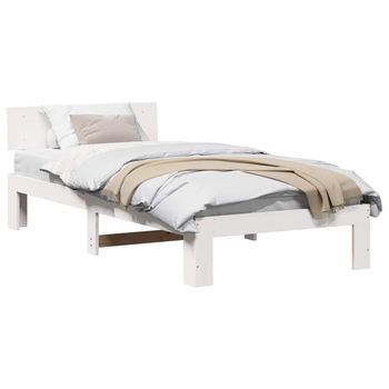 Cama Individual | Cama Para Adulto | Estructura De Cama 100 X 200 Cm Madera De Pino Macizo