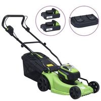 cortacesped sin cables con dos baterias 20v 2000 mah li-ion vidaxl