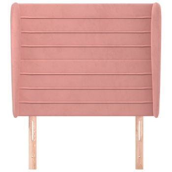 Cabecero Cama Mueble De Dormitorio Con Orejas De Terciopelo 103 X 23 X 118/128 Cm Rosa M02_0004058