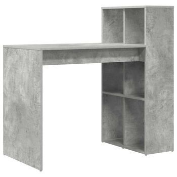Escritorio | Mesa De Trabajo Con Estante Gris Concreto 108 X 55 X 103.5 Cm