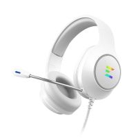 auriculares zalman zm-hps310 wh con cable usb para gaming y microfono boom blancos