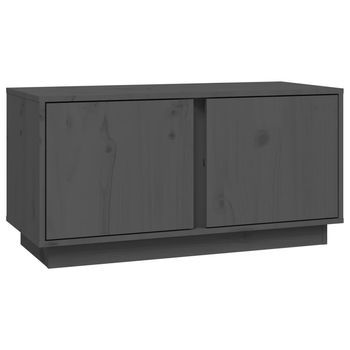Mueble Tv | Mueble De Salón | Armario Tv Madera Maciza De Pino Gris 80x35x40,5 Cm