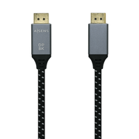 aisens cable displayport v14 8k 60hz macho a macho gris negro 3m