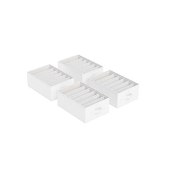 Organizadores de Cajón Armario Compartimentos Plegables para Pantalones, Blanco Clásico / 4