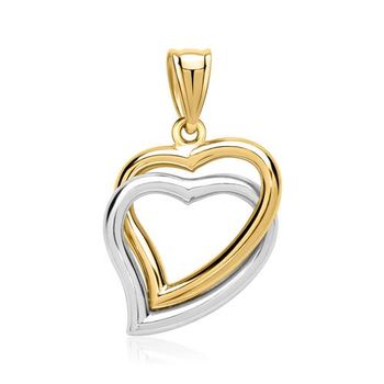 Colgante corazón bicolor 8 quilates oro