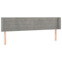 cabecero accesorio para dormir mueble de dormitorio con borde lateral 203 x 16 x 7888 cm tela terciopelo gris claro tdl0205175