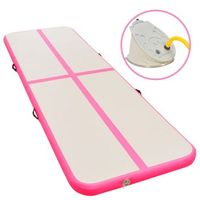esterilla inflable de gimnasia con bomba 800x100x10 cm pvc rosa vidaxl