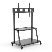 soporte tv ewent ew1541 acero resistente 150kg altura ajustable 4 ruedas 2 estantes