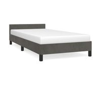 estructura de cama con cabecero terciopelo gris oscuro 90x190cm