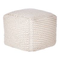puf de algodon cuadrado con relleno color beige claro 50 x 35 cm daman
