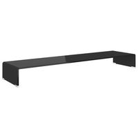 soporte para tvelevador monitor cristal negro 120x30x13 cm vidaxl