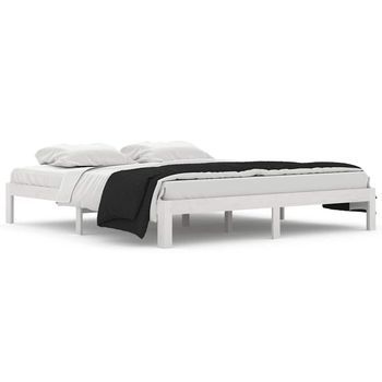 Estructura De Cama Doble Sin Colchón Blanco 180x200 Cm Vidaxl
