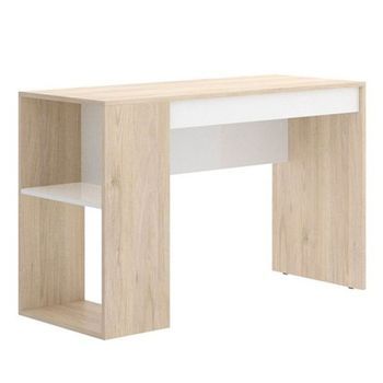 Escritorio Teo 2 Compartimentos Y Cajón Blanco/natural 74,5x115x50 Cm