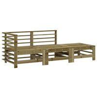conjunto de muebles de jardin 3 uds  mesa y sillas madera de pino impregnada