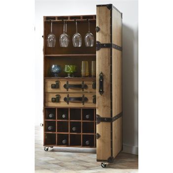 Mueble Bar Madera Natural 60x40x125 Cms. 60x40x125 Cms