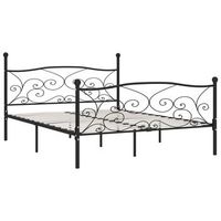cama de matrimonio  cama de adulto  estructura de cama con somier metal negro 180x200 cm