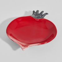 cuenco con forma de rabano de gres rojo